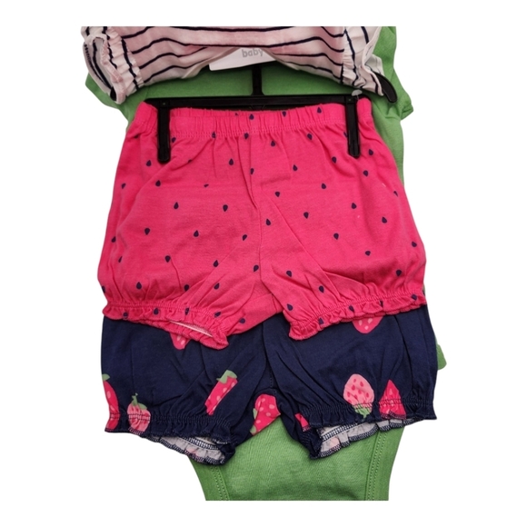 NWT Carter's Baby Outfit Bodysuit Set - Striped and Green Size 12 Months - Picture 2 of 4